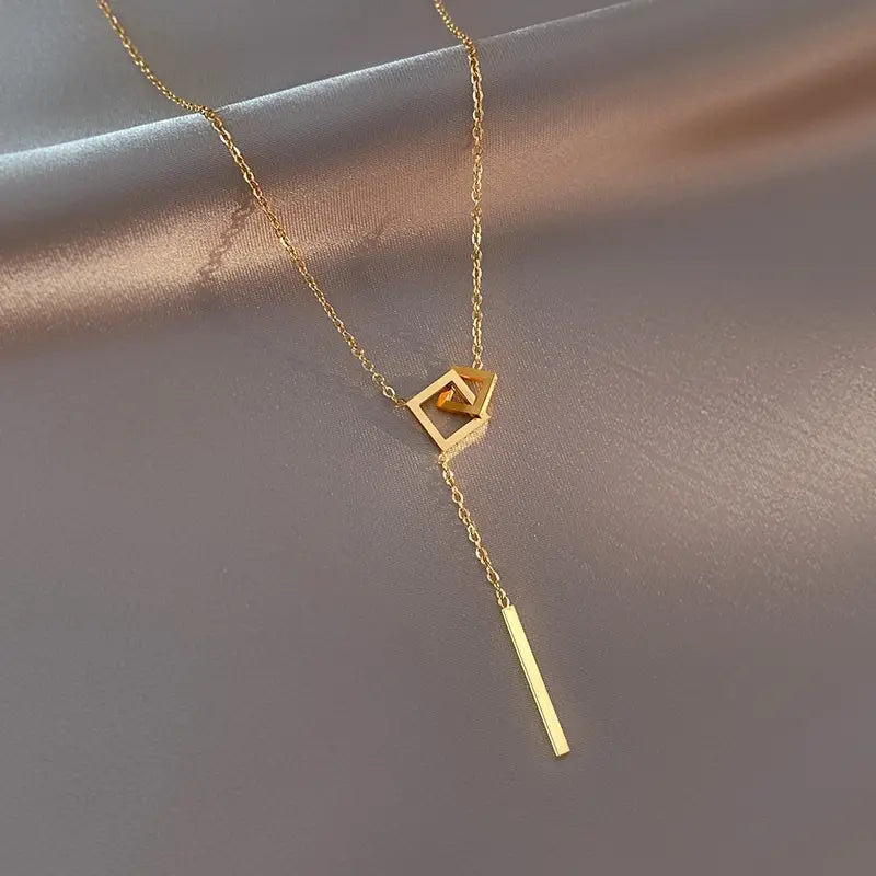 Collier en Acier Inoxydable 316L - Chaîne Élégante à Maillons Carrés