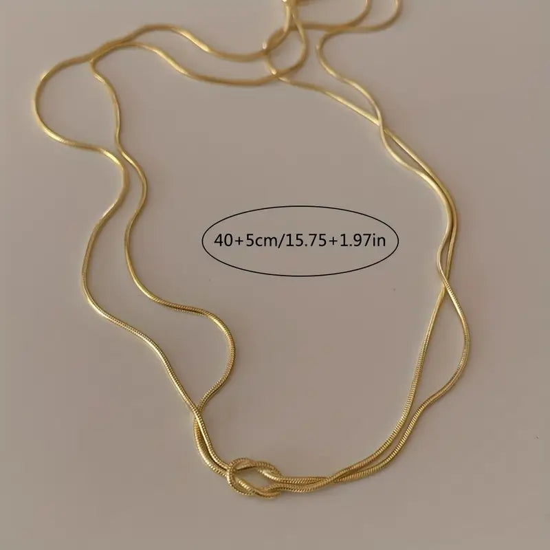 Collier Élégant à Nœud Bohème avec Chaîne Serpent