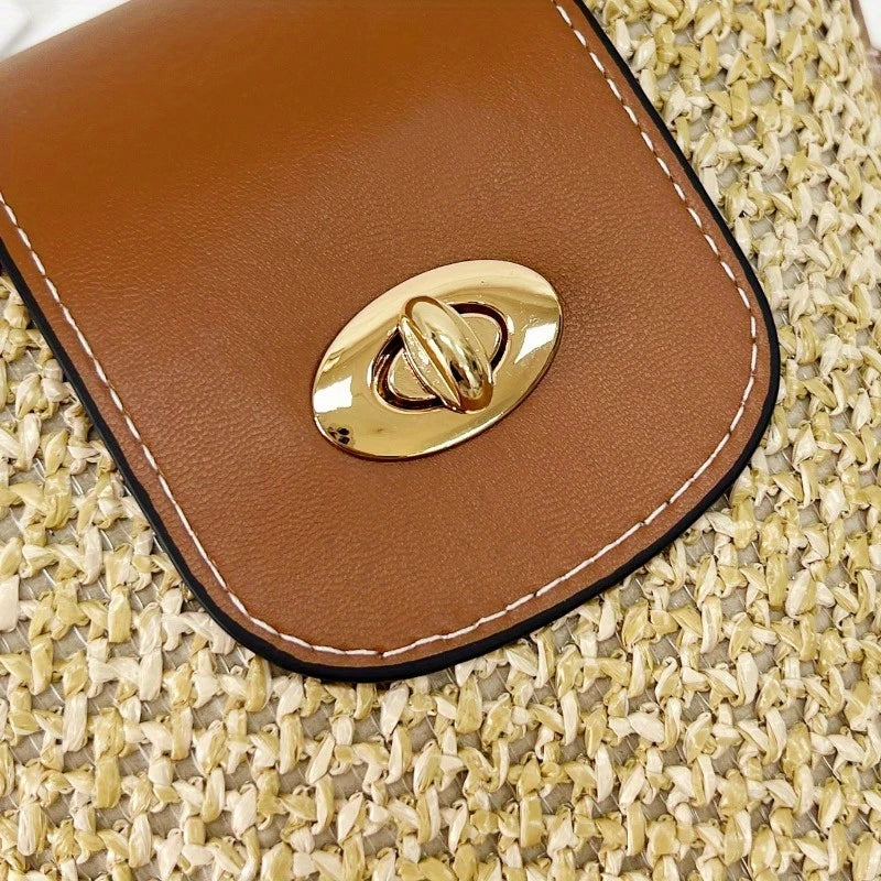 Sac à bandoulière en paille tressée