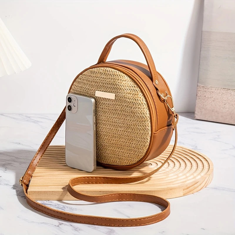 Sac en paille tressé vintage