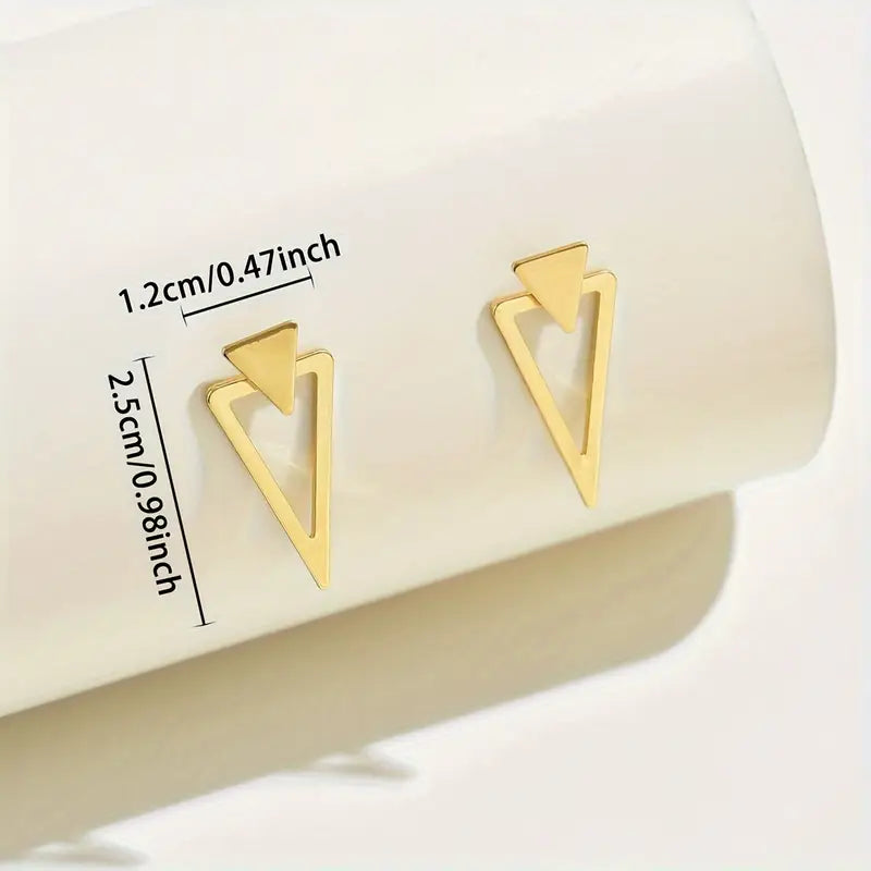 Paire de Boucles d'Oreilles Chic Minimalistes au Design Triangulaire