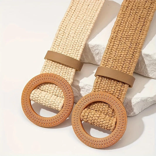 Ceinture bohème large à boucle rond