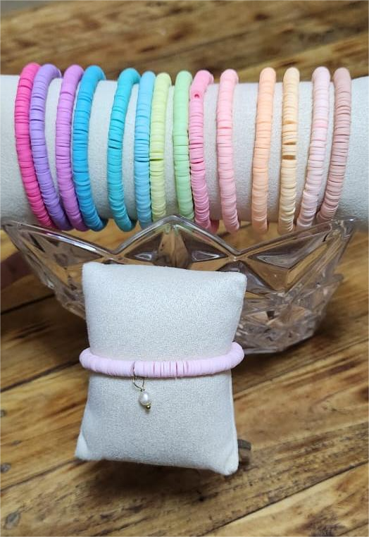 Bracelet Nalaya en perles HEISHI couleur Pastel