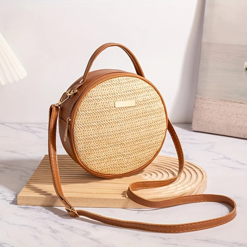 Sac en paille tressé vintage