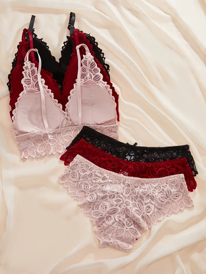Ensembles de soutien-gorge en dentelle florale